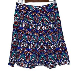 Tribal Art Work Circle Pleated Skirt Size Large No Label